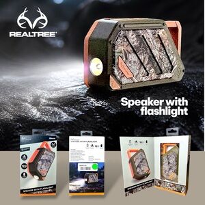 Rechargeable Water Resistant 10-hour-play Speaker with Flashlight